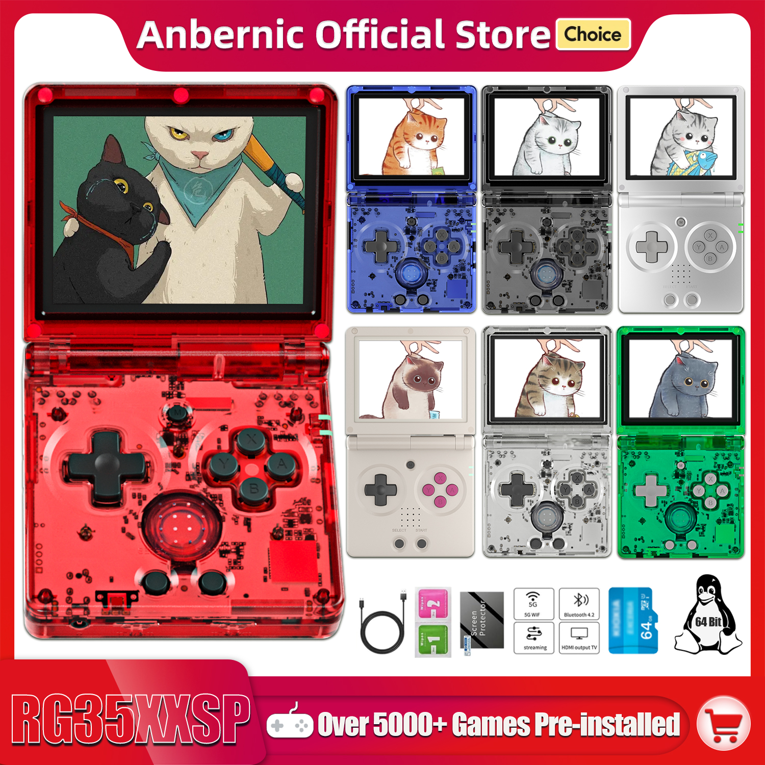 Board Game For 5 Players - Anbernic NEW RG35XXSP Flip Handheld Game