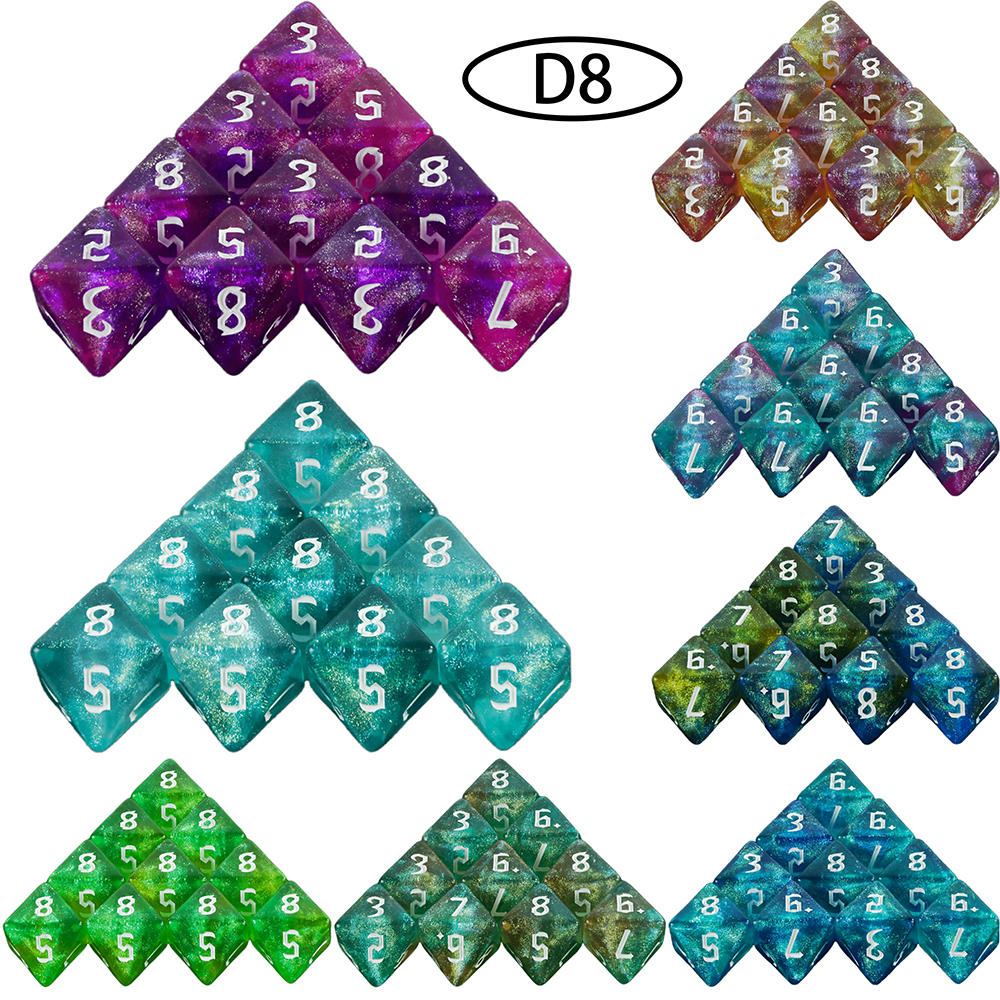 Board Game Ludo - D8 Mixed Colours Polyhedral Dice 8