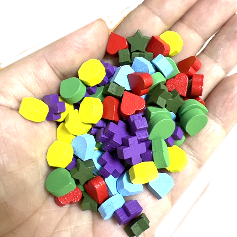 Board Game Vector - 100Pcs 10mm Heart/Diamond/Water/Cross/Star Pawn Wood Chessman