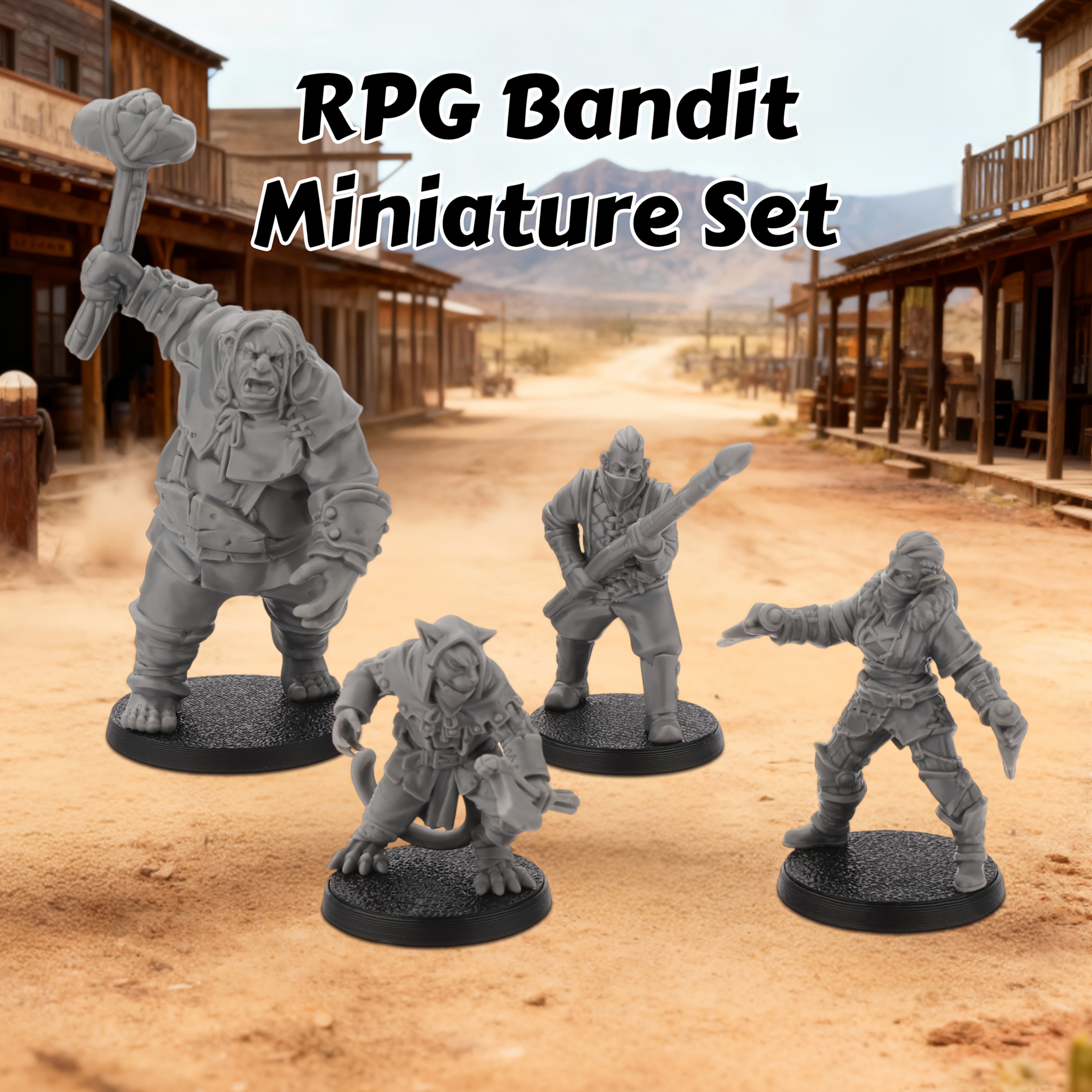 4pcs RPG Bandit Miniature - Fa – Board Game Zombie Bewertung und Preis