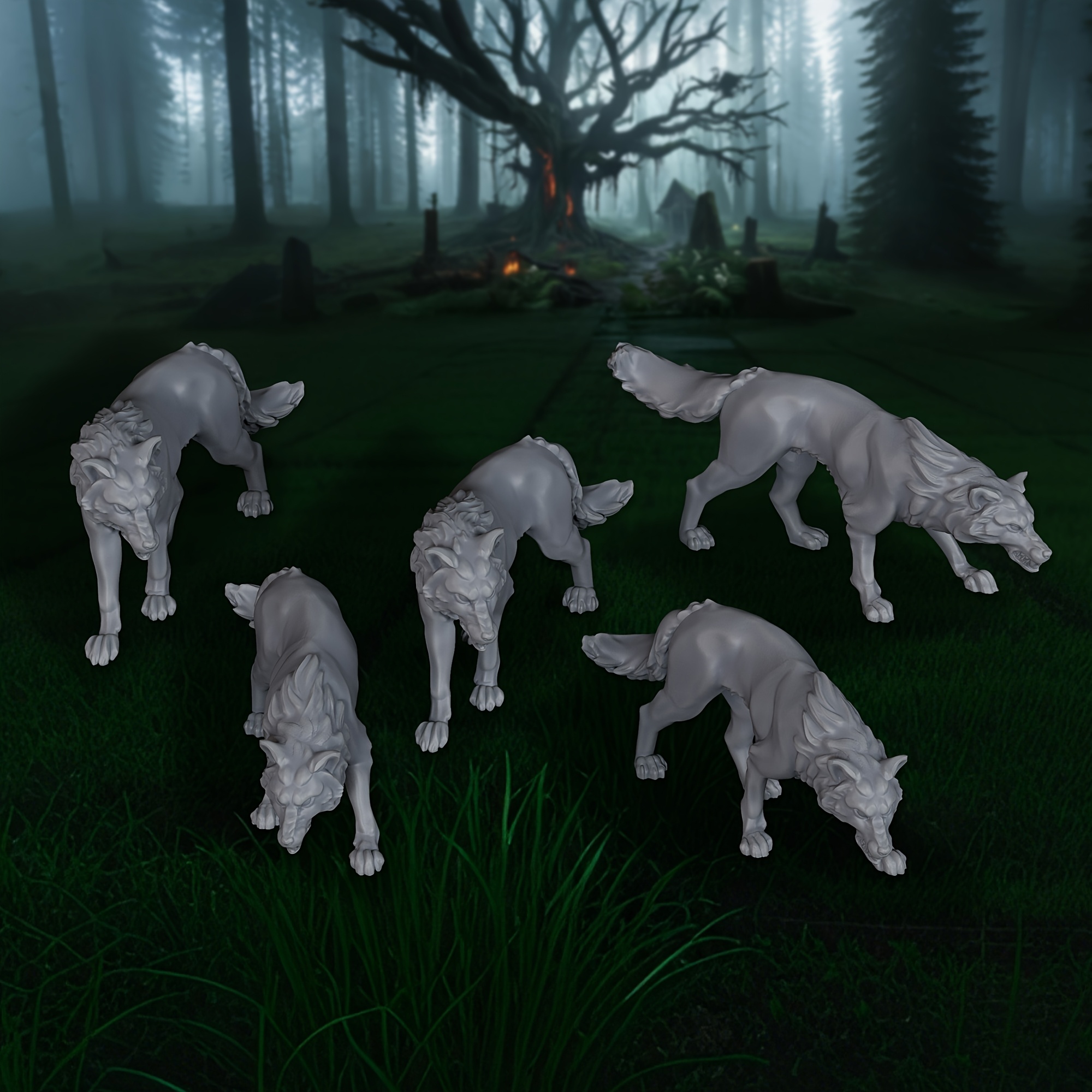 5pcs RPG Wolves Miniatures Set – Board Game Zombie Bewertung und Preis