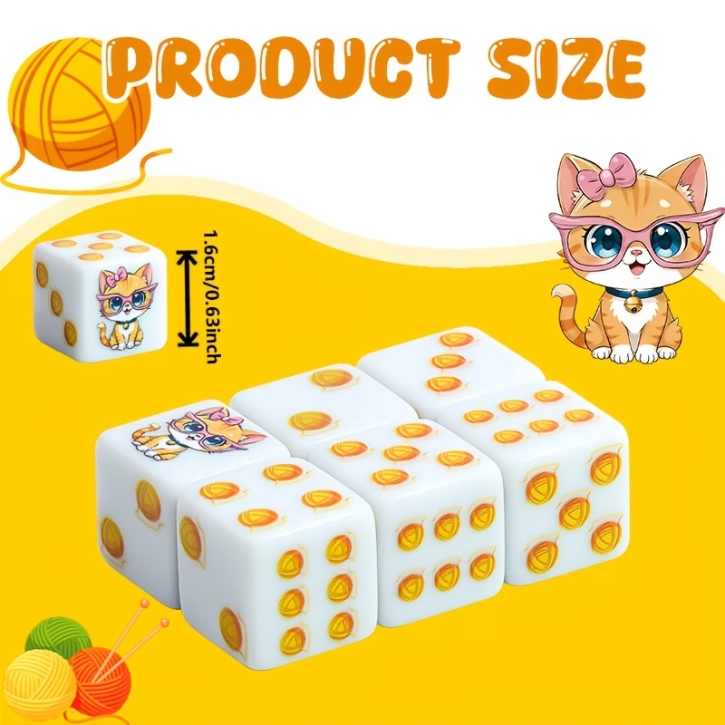 CANDYPIXEL 6PcsCat D6 Dice Set – Board Game Rpg Bewertung und Preis