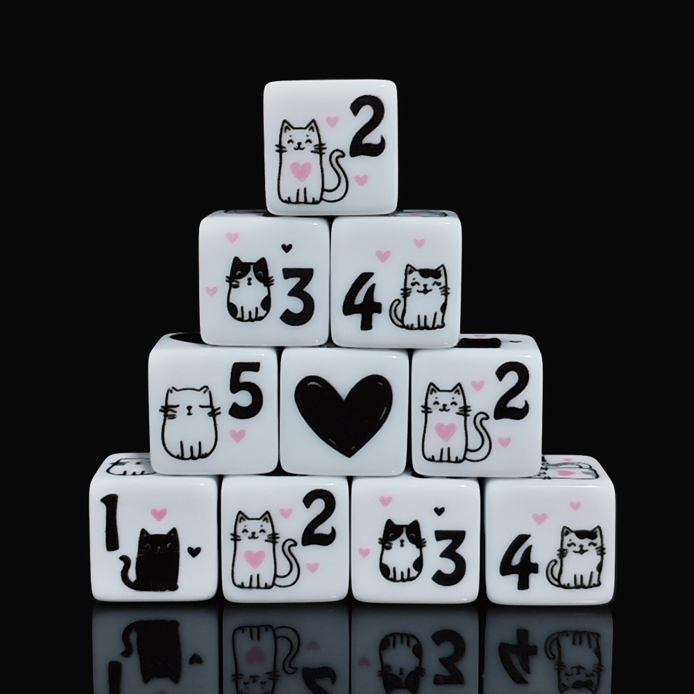 12Pcs/Set 16mm Cute Cat Dice,  – Board Game Rpg Bewertung und Preis
