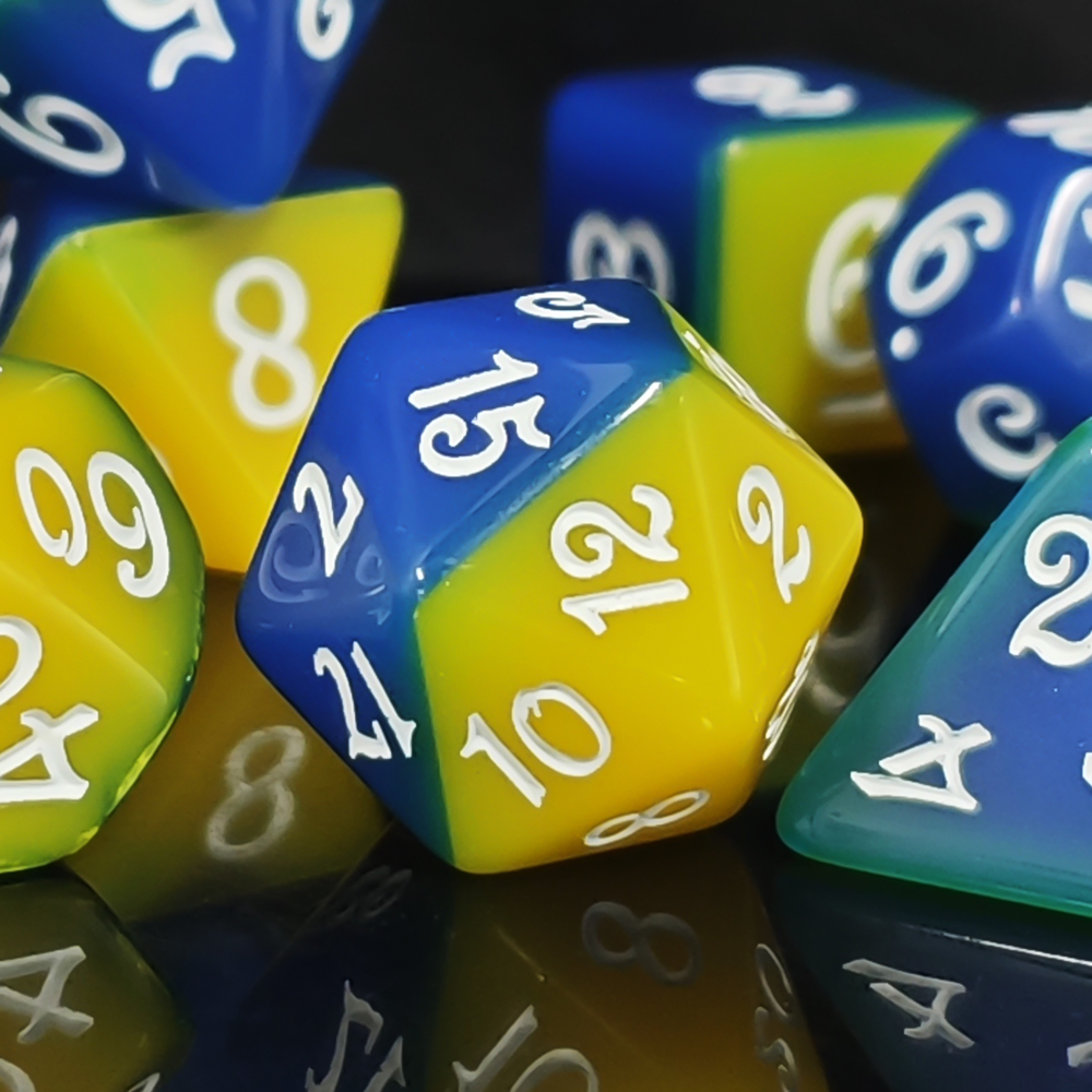 Blue & Yellow Dual Color Polyh – Board Game Rpg Bewertung und Preis
